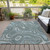 3' X 5' Sky Blue And Gray Geometric Washable Indoor Outdoor Area Rug - Sky Blue, Gray