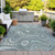 3' X 5' Sky Blue And Gray Geometric Washable Indoor Outdoor Area Rug - Sky Blue, Gray