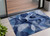 2' X 3' Navy Blue Abstract Washable Non Skid Indoor Outdoor Area Rug - Navy Blue