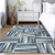 3' X 5' Denim Blue Gray And Ivory Geometric Washable Indoor Outdoor Area Rug