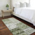 8' Runner Green Patchwork Washable Non Skid Indoor Outdoor Runner Rug