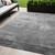 5' X 8' Gray And Silver Striped Washable Indoor Outdoor Area Rug Transitional Style - Gray, Silver Color