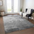 5' X 8' Gray And Silver Striped Washable Indoor Outdoor Area Rug