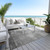 5' X 8' Gray And Silver Striped Washable Indoor Outdoor Area Rug
