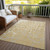 5' X 8' Gold And Beige Abstract Washable Indoor Outdoor Area Rug Transitional Style - Gold, Beige Color