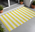2' X 3' Yellow and White Striped Washable Indoor Outdoor Area Rug