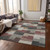 5' X 8' Orange Copper And Charcoal Geometric Washable Indoor Outdoor Area Rug