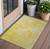 2' X 3' Gold Abstract Washable Non Skid Indoor Outdoor Area Rug