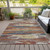 5' X 8' Orange Green And Gold Abstract Washable Indoor Outdoor Area Rug