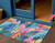 3' X 5' Sky Blue And Pink Floral Washable Indoor Outdoor Area Rug