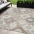 5' X 8' Ivory Gold And Gray Southwestern Washable Indoor Outdoor Area Rug