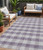 5' X 8' Lavender And Ivory Plaid Washable Indoor Outdoor Area Rug