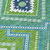 5' X 8' Lime Green Aqua And Ivory Tribal Washable Indoor Outdoor Area Rug