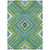 5' X 8' Lime Green Aqua And Ivory Tribal Washable Indoor Outdoor Area Rug