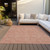 5' X 8' Copper And Ivory Geometric Washable Indoor Outdoor Area Rug Transitional Style - Copper, Ivory Color