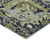 3' X 5' Fern Green And Blue Damask Washable Indoor Outdoor Area Rug