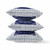 20"x20" Dark Blue White Blown Seam Suede Geometric Throw Pillow