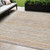 5' X 8' Terra Cotta Striped Washable Indoor Outdoor Area Rug