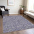 3' X 5' Eggplant Purple And Gray Floral Washable Indoor Outdoor Area Rug
