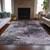 3' X 5' Purple And Ivory Abstract Washable Indoor Outdoor Area Rug