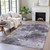 3' X 5' Purple And Ivory Abstract Washable Indoor Outdoor Area Rug