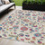 5' X 8' Linen Pink And Denim Blue Floral Washable Indoor Outdoor Area Rug