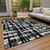 5' X 8' Black Gray And Ivory Striped Washable Indoor Outdoor Area Rug - Black, Gray, Ivory