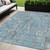 5' X 8' Denim Blue And Gray Abstract Washable Indoor Outdoor Area Rug - 880016823776