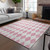 3' X 5' Pink And Ivory Geometric Washable Indoor Outdoor Area Rug
