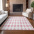 3' X 5' Pink And Ivory Geometric Washable Indoor Outdoor Area Rug