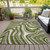 3' X 5' Olive Green Gray And Ivory Abstract Washable Indoor Outdoor Area Rug