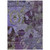 5' X 8' Purple and Green Floral Washable Non Skid Indoor Outdoor Area Rug