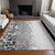 3' X 5' Gray Silver And Charcoal Abstract Washable Indoor Outdoor Area Rug - 608219182045