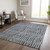3' X 5' Charcoal And Gray Striped Washable Indoor Outdoor Area Rug