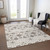 5' X 8' Ivory Brown And Gray Floral Washable Indoor Outdoor Area Rug