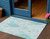 3' X 5' Teal Blue Aqua And Ivory Moroccan Washable Indoor Outdoor Area Rug