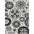 5' X 8' Black Gray And Silver Floral Medallion Washable Indoor Outdoor Area Rug - Black, Gray, Silver