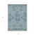 3' X 5' Sky Blue Gray And Charcoal Floral Washable Indoor Outdoor Area Rug