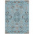 3' X 5' Sky Blue Gray And Charcoal Floral Washable Indoor Outdoor Area Rug