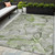 5' X 8' Green Abstract Washable Non Skid Indoor Outdoor Area Rug Transitional Style - Green Color