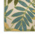 4' X 6' Green Ivory Blue And Yellow Palm Leaf Indoor Outdoor Area Rug