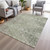 5' X 8' Fern Green And Ivory Geometric Washable Indoor Outdoor Area Rug
