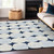 3' X 5' Navy Blue Gray And Ivory Abstract Washable Indoor Outdoor Area Rug