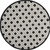 5' Black And White Round Geometric Indoor Outdoor Area Rug