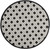 5' Black And White Round Geometric Indoor Outdoor Area Rug