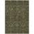 5' X 8' Emerald Brown And Red Floral Washable Indoor Outdoor Area Rug