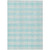 5' X 8' Aqua And Ivory Plaid Washable Indoor Outdoor Area Rug