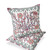 Set of Two 16" X 16" Red and White Peacock Blown Seam Floral Indoor Outdoor Throw Pillow Polyester Decor