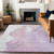 3' X 5' Lavender Ivory And Mauve Abstract Washable Indoor Outdoor Area Rug