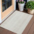 3' X 5' Ivory And Beige Striped Washable Indoor Outdoor Area Rug Transitional Style - Ivory, Beige Color